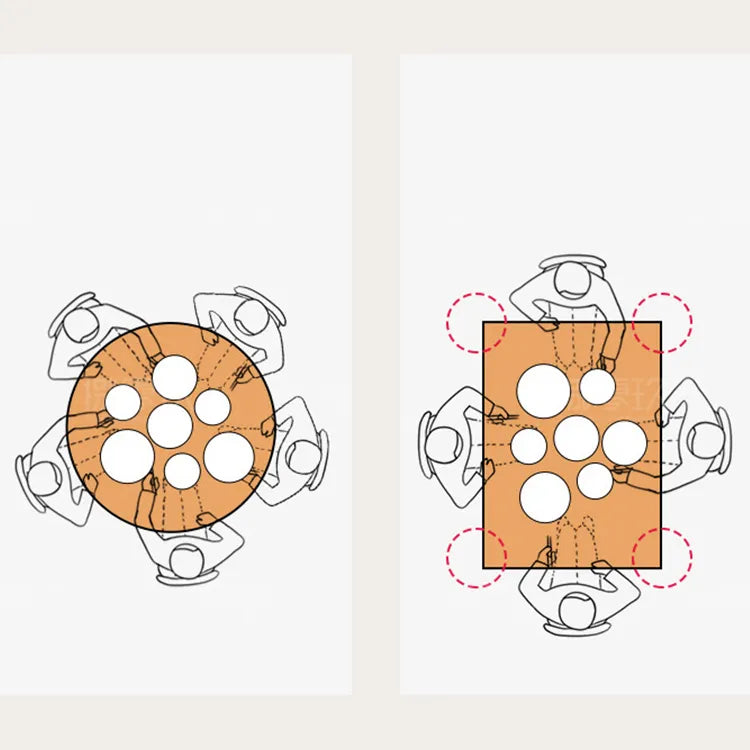 Marble Oak Dining Table – Durable Surface for Seamless Food Prep hfcjp-4005