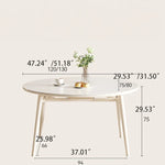 Marble Oak Dining Table – Durable Surface for Seamless Food Prep hfcjp-4005