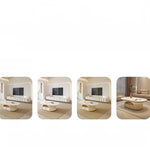 Elegant Marble Coffee Table Set with Sleek Gold Accents - Modern Living Room Centerpiece hfcjp-4011