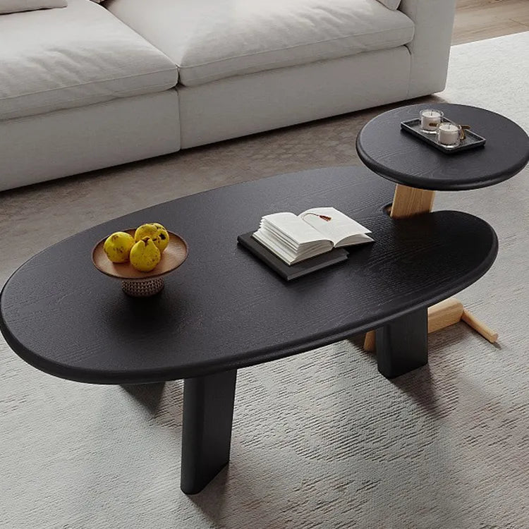 Stylish White Oak Coffee Table with Integrated Side Tray - Perfect for Modern Living Rooms hfcjp-4014