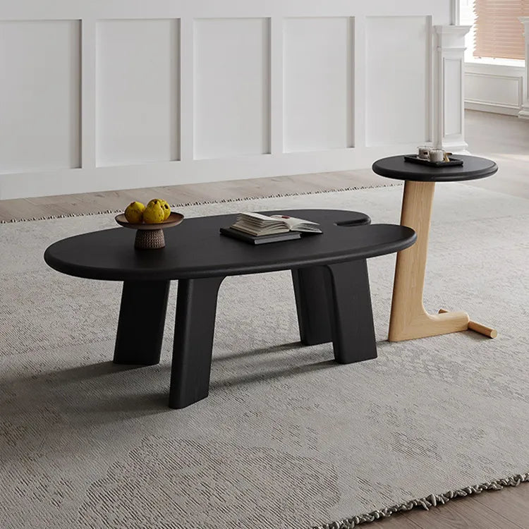 Stylish White Oak Coffee Table with Integrated Side Tray - Perfect for Modern Living Rooms hfcjp-4014