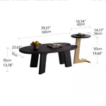 Stylish White Oak Coffee Table with Integrated Side Tray - Perfect for Modern Living Rooms hfcjp-4014