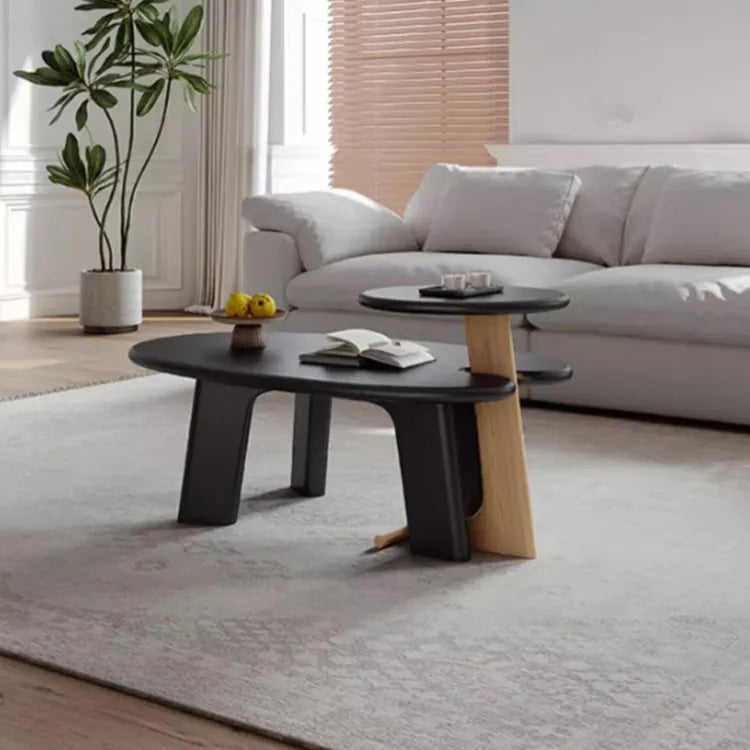 Stylish White Oak Coffee Table with Integrated Side Tray - Perfect for Modern Living Rooms hfcjp-4014