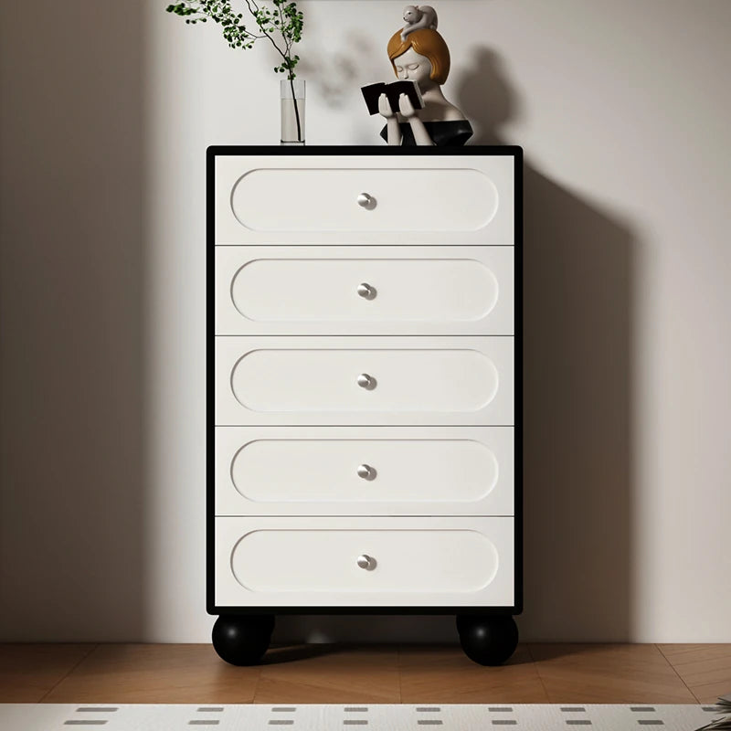 Stylish Solid Wood Pine Multi-Layer Board Cabinet with 5 Drawers - Modern Storage Solution for Home and Office hfgxc-4859