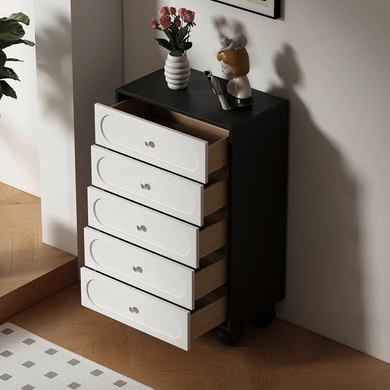 Stylish Solid Wood Pine Multi-Layer Board Cabinet with 5 Drawers - Modern Storage Solution for Home and Office hfgxc-4859