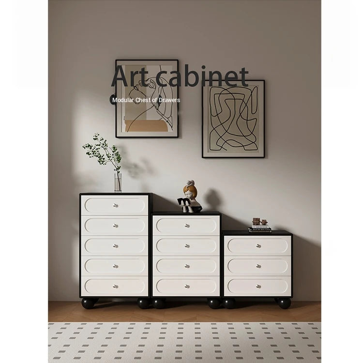 Stylish Solid Wood Pine Multi-Layer Board Cabinet with 5 Drawers - Modern Storage Solution for Home and Office hfgxc-4859
