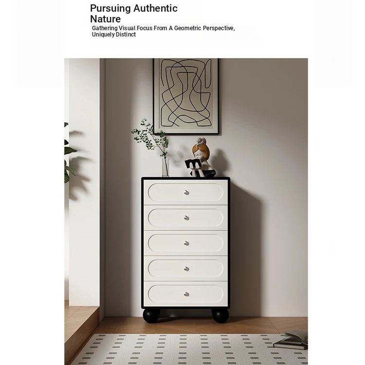Stylish Solid Wood Pine Multi-Layer Board Cabinet with 5 Drawers - Modern Storage Solution for Home and Office hfgxc-4859