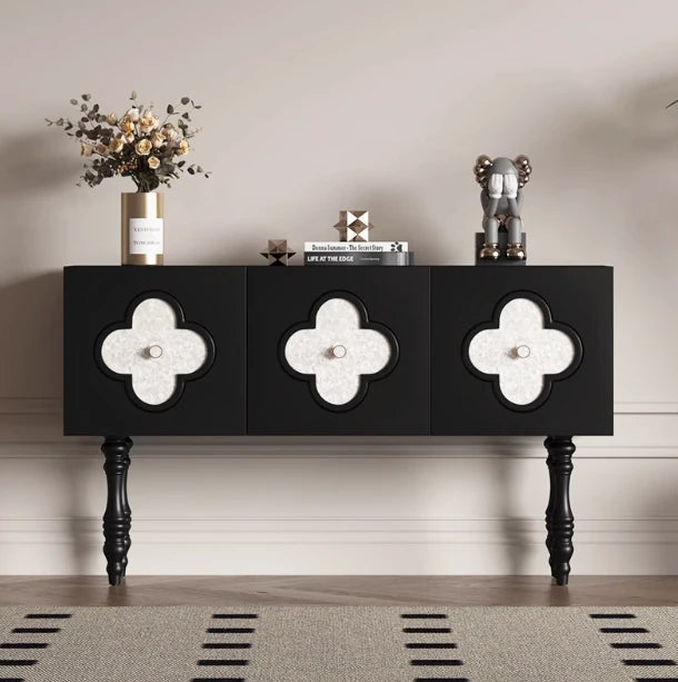 Elegant Solid Wood Cabinet with Multi-layer Board Shell - Stylish Black Design for Modern Homes hfgxc-4861