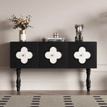 Elegant Solid Wood Cabinet with Multi-layer Board Shell - Stylish Black Design for Modern Homes hfgxc-4861