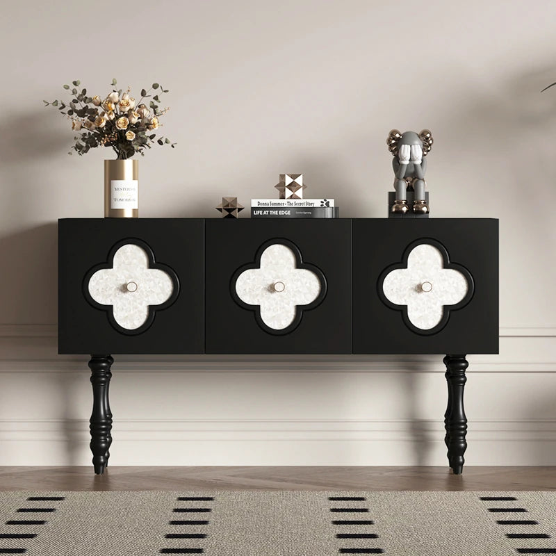 Elegant Solid Wood Cabinet with Multi-layer Board Shell - Stylish Black Design for Modern Homes hfgxc-4861