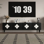 Elegant Solid Wood Cabinet with Multi-layer Board Shell - Stylish Black Design for Modern Homes hfgxc-4861