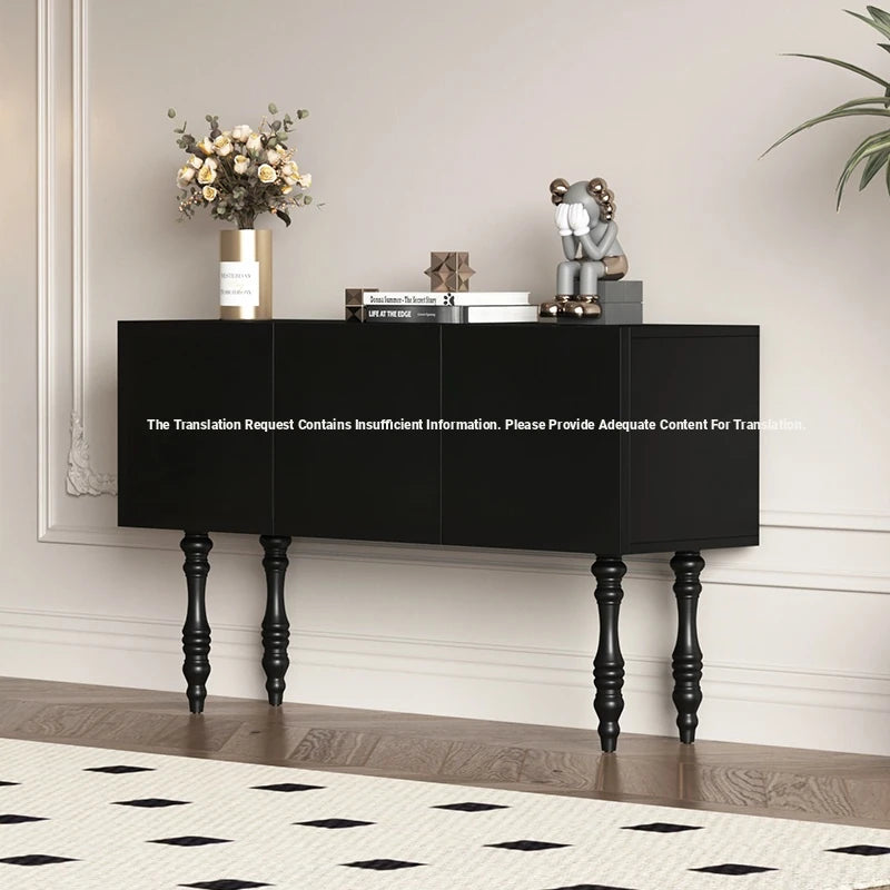 Elegant Solid Wood Cabinet with Multi-layer Board Shell - Stylish Black Design for Modern Homes hfgxc-4861