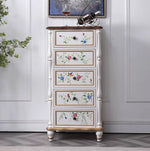Elegant Pine Density Board Cabinet with Hand-Painted Floral Design – Vintage Storage Solution for Home Decor hfgxc-4864