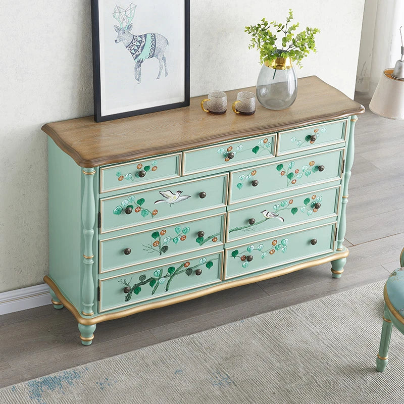 Elegant Pine Density Board Cabinet with Floral Design – Stylish Storage Solution for Home Decor hfgxc-4865