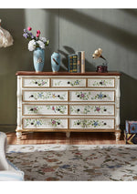 Elegant Pine Density Board Cabinet with Floral Design – Stylish Storage Solution for Home Decor hfgxc-4865