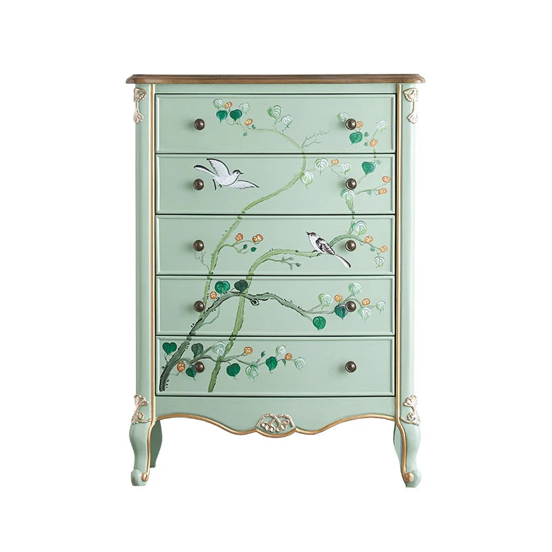Elegant Pine Density Board Cabinet with Artistic Hand-Painted Design - Perfect Storage Solution for Your Home hfgxc-4866