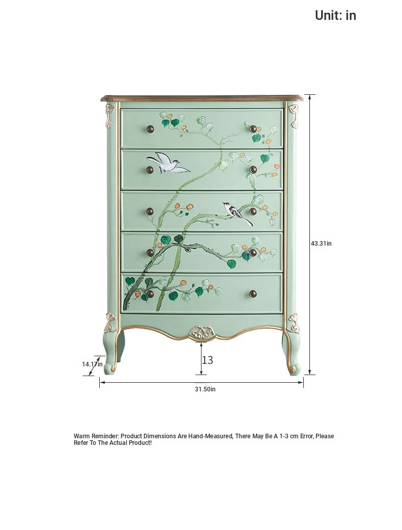 Elegant Pine Density Board Cabinet with Artistic Hand-Painted Design - Perfect Storage Solution for Your Home hfgxc-4866