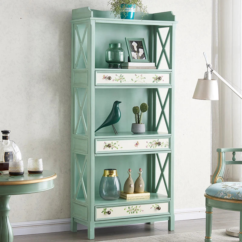 Charming Pine Density Board Cabinet with Floral Accents - Stylish Storage Solution for Any Room hfgxc-4867