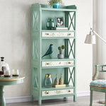 Charming Pine Density Board Cabinet with Floral Accents - Stylish Storage Solution for Any Room hfgxc-4867