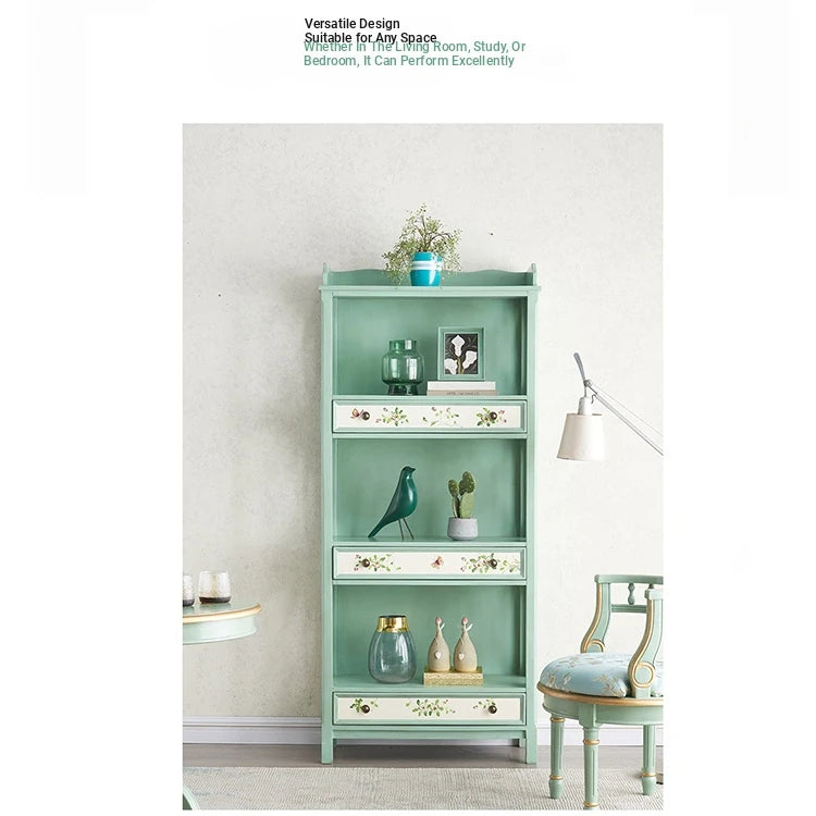 Charming Pine Density Board Cabinet with Floral Accents - Stylish Storage Solution for Any Room hfgxc-4867