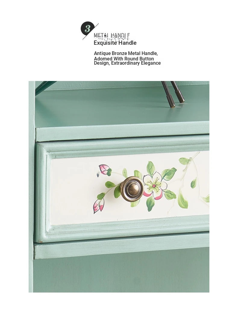 Charming Pine Density Board Cabinet with Floral Accents - Stylish Storage Solution for Any Room hfgxc-4867