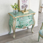 Elegant Pine Density Board Cabinet with Hand-Painted Floral Design - Stylish Storage Solution for Any Room hfgxc-4868