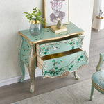 Elegant Pine Density Board Cabinet with Hand-Painted Floral Design - Stylish Storage Solution for Any Room hfgxc-4868
