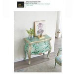 Elegant Pine Density Board Cabinet with Hand-Painted Floral Design - Stylish Storage Solution for Any Room hfgxc-4868