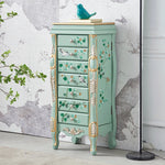 Elegant Vintage Green Cabinet with Decorative Bird and Floral Design – Stylish Storage Solution for Every Room hfgxc-4869