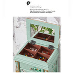 Elegant Vintage Green Cabinet with Decorative Bird and Floral Design – Stylish Storage Solution for Every Room hfgxc-4869