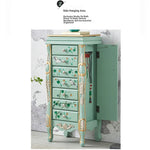 Elegant Vintage Green Cabinet with Decorative Bird and Floral Design – Stylish Storage Solution for Every Room hfgxc-4869