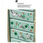 Elegant Vintage Green Cabinet with Decorative Bird and Floral Design – Stylish Storage Solution for Every Room hfgxc-4869