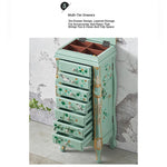 Elegant Vintage Green Cabinet with Decorative Bird and Floral Design – Stylish Storage Solution for Every Room hfgxc-4869