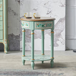 Chic Pine Density Board Tea Table with Elegant Floral Design and Unique Mint Color hfgxc-4870