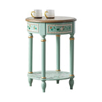 Chic Pine Density Board Tea Table with Elegant Floral Design and Unique Mint Color hfgxc-4870