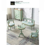 Chic Pine Density Board Tea Table with Elegant Floral Design and Unique Mint Color hfgxc-4870