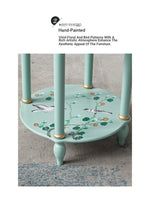 Chic Pine Density Board Tea Table with Elegant Floral Design and Unique Mint Color hfgxc-4870