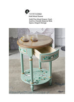 Chic Pine Density Board Tea Table with Elegant Floral Design and Unique Mint Color hfgxc-4870
