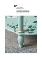 Chic Pine Density Board Tea Table with Elegant Floral Design and Unique Mint Color hfgxc-4870
