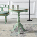 Elegant Mint Green Tea Table with Floral Design - Stylish Density Board Accent Table for Living Room or Lounge hfgxc-4871