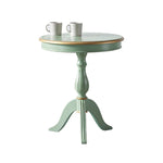 Elegant Mint Green Tea Table with Floral Design - Stylish Density Board Accent Table for Living Room or Lounge hfgxc-4871