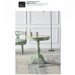 Elegant Mint Green Tea Table with Floral Design - Stylish Density Board Accent Table for Living Room or Lounge hfgxc-4871