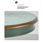 Elegant Mint Green Tea Table with Floral Design - Stylish Density Board Accent Table for Living Room or Lounge hfgxc-4871