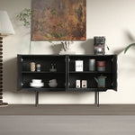 Sleek Modern Cabinet with Geometric Design – Durable Density Board Storage Solution for Stylish Living Spaces hfgxc-4872