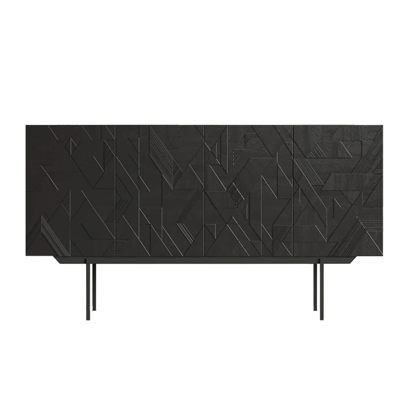 Sleek Modern Cabinet with Geometric Design – Durable Density Board Storage Solution for Stylish Living Spaces hfgxc-4872
