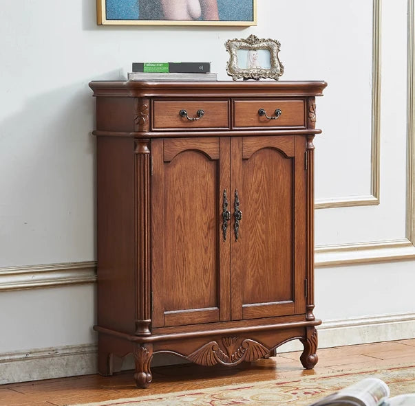 Elegant Floral Design Cabinet - Stylish Storage Solution in Graceful Blue and White Finish hfgxc-4873