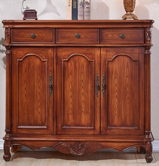 Elegant Floral Design Cabinet - Stylish Storage Solution in Graceful Blue and White Finish hfgxc-4873