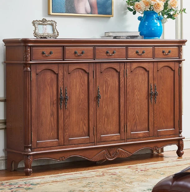 Elegant Floral Design Cabinet - Stylish Storage Solution in Graceful Blue and White Finish hfgxc-4873