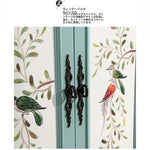 Elegant Floral Design Cabinet - Stylish Storage Solution in Graceful Blue and White Finish hfgxc-4873