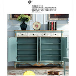 Elegant Floral Design Cabinet - Stylish Storage Solution in Graceful Blue and White Finish hfgxc-4873